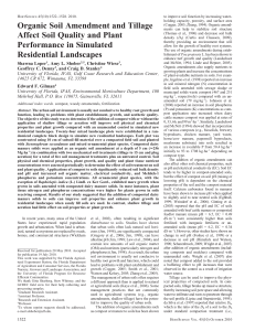 Organic Soil Amendment and Tillage Affect Soil Quality and Plant Residential Landscapes