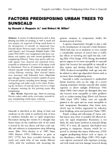 FACTORS PREDISPOSING URBAN TREES TO SUNSCALD