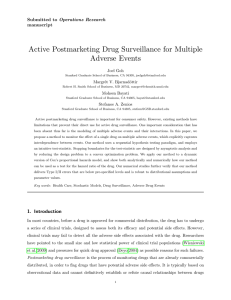 Active Postmarketing Drug Surveillance for Multiple Adverse Events Submitted to Operations Research manuscript