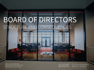 BOARD OF DIRECTORS STRUCTURE AND CONSEQUENCES