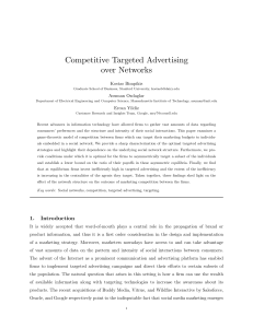 Competitive Targeted Advertising over Networks Kostas Bimpikis Asuman Ozdaglar