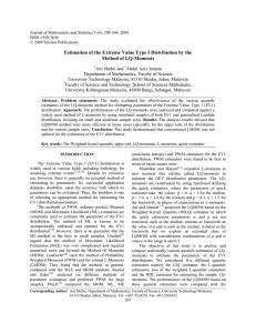 Estimation of the Extreme Value Type I Distribution by the