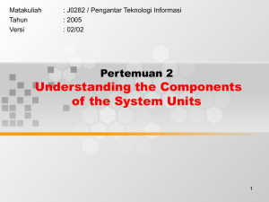 Understanding the Components of the System Units Pertemuan 2 Matakuliah