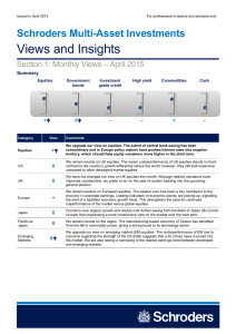Views and Insights  Schroders Multi-Asset Investments – April 2015