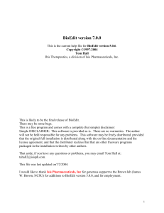 BioEdit version 7.0.0