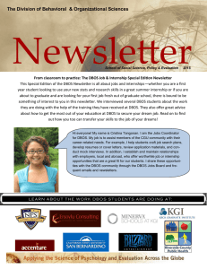 Newsletter The Division of Behavioral  &amp; Organizational Sciences