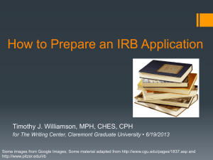 How to Prepare an IRB Application