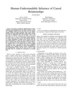 Human-Understandable Inference of Causal Relationships (Invited Paper) Alva L. Couch