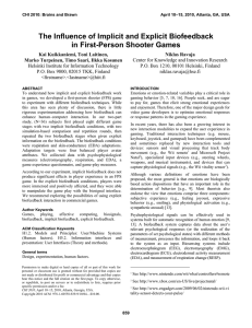The Influence of Implicit and Explicit Biofeedback in First-Person Shooter Games