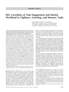 EEG Correlates of Task Engagement and Mental RESEARCH ARTICLE