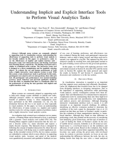 Understanding Implicit and Explicit Interface Tools to Perform Visual Analytics Tasks