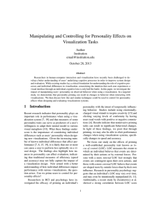 Manipulating and Controlling for Personality Effects on Visualization Tasks Author Institution