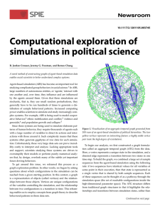 Computational exploration of simulations in political science 10.1117/2.1201105.003745