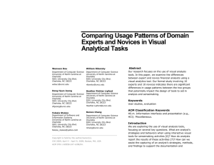 Comparing Usage Patterns of Domain Experts and Novices in Visual Analytical Tasks Abstract