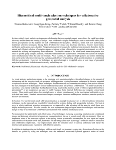 Hierarchical multi-touch selection techniques for collaborative geospatial analysis