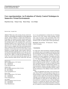 User experimentation: An Evaluation of Velocity Control Techniques in