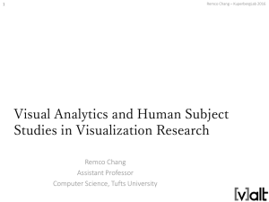 Visual Analytics and Human Subject Studies in Visualization Research Remco Chang Assistant Professor