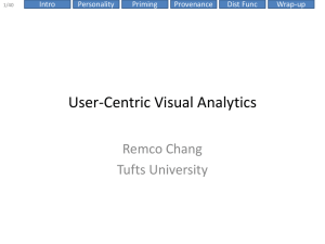 User-Centric Visual Analytics Remco Chang Tufts University Provenance