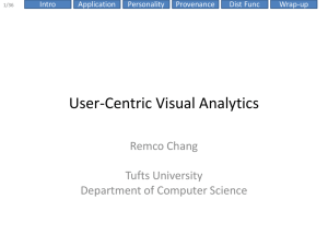 User-Centric Visual Analytics Remco Chang Tufts University Department of Computer Science