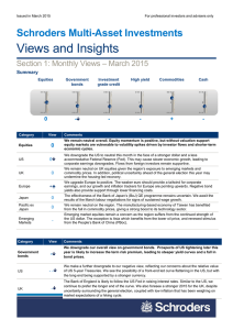 Views and Insights  Schroders Multi-Asset Investments – March 2015