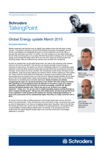 Global Energy update March 2015 Executive Summary