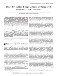 Instability in Half-Bridge Circuits Switched With Wide Band-Gap Transistors , Member, IEEE