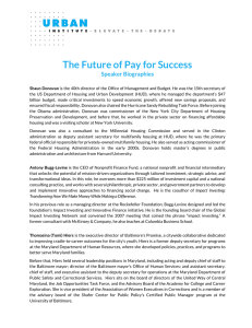The Future of Pay for Success Speaker Biographies