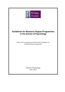 Guidelines for Research Degree Programmes in the School of Psychology