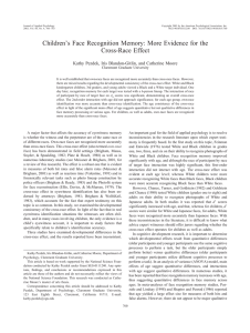 Children’s Face Recognition Memory: More Evidence for the Cross-Race Effect