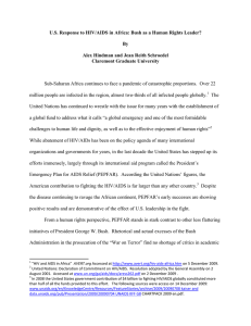 U.S. Response to HIV/AIDS in Africa: Bush as a Human... By Alex Hindman and Jean Reith Schroedel