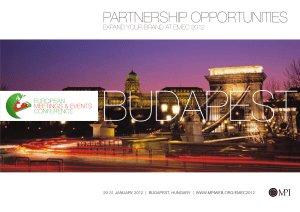 BUDAPEST PARTNERSHIP OPPORTUNITIES 1 EXPAND YOUR BRAND AT EMEC 2012