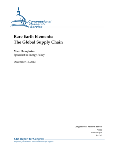 Rare Earth Elements: The Global Supply Chain Marc Humphries Specialist in Energy Policy