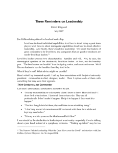 Three Reminders on Leadership