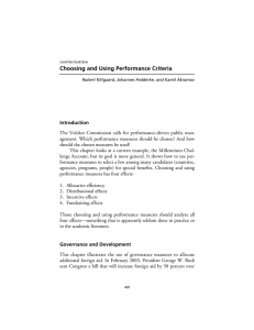 Choosing and Using Performance Criteria