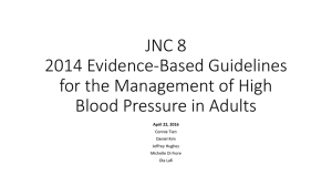 JNC 8 2014 Evidence-Based Guidelines for the Management of High