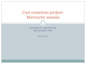 Cost conscious project: Microcytic anemia