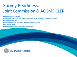 Survey Readiness: Joint Commission &amp; ACGME CLER