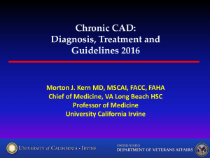 Chronic CAD: Diagnosis, Treatment and Guidelines 2016