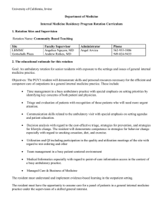 University of California, Irvine Department of Medicine 1. Rotation Sites and Supervision