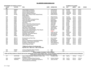 FALL SEMESTER COURSE SCHEDULE 2013  DEPARTMENT OF
