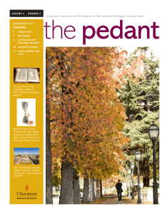pedant the Contents: A quarterly newsletter for CGU students, by CGU students. Now...