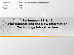 Pertemuan 11 &amp; 12 The Internet and the New Information Technology Infrastructure Matakuliah