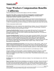 Your Workers Compensation Benefits - California