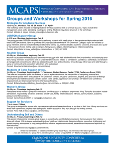 Groups and Workshops for Spring 2016 Monsour Counseling and Psychological Services