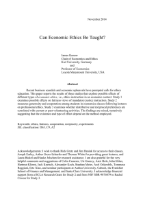 Can Economic Ethics Be Taught?