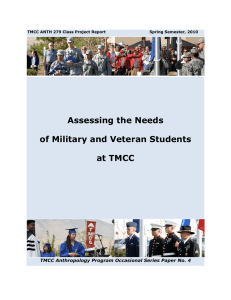 Assessing the Needs of Military and Veteran Students at TMCC