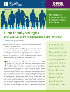 client-friendly Strategies 0i What can ccdf Learn from research on Other Systems?