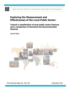 Exploring the Measurement and Effectiveness of the Local Public Sector: