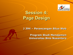 Session 4: Page Design J 394 – Perancangan Situs Web Program Studi Manajemen