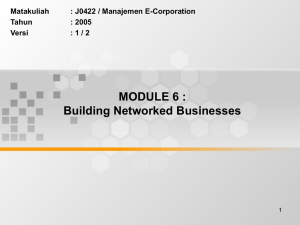 MODULE 6 : Building Networked Businesses Matakuliah : J0422 / Manajemen E-Corporation